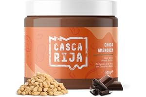 CASCA RIJA: Crema de Cacahuete con Chocolate Negro 500g | 89,8% Cacahuetes Tostados + 10% Chocolate Negro + 0,01% Canela Molida + 0,01% Jengibre en Polvo | 100% Cremosa Sin Trozos de Cacahuete, Vegan