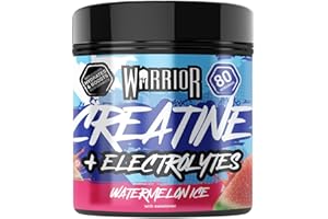 Warrior Creatine Monohydrate Plus Electrolytes Powder 360g - Hydration and Performance Drink - Nutrition Shake to Promote Muscle Growth (Not Tablets, Sachet, Gummies) - 80 Servings - (Watermelon Ice)