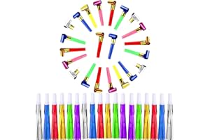 VDFJEK 40pcs Party Blowers Whistles, Party Whistles Blowers for Kids, Blowers Noisemakers, Celebrate with Kids Party Bag, Colourful Plastic Loot Bag Filler Noise Toy for Birthday Party, Graduation