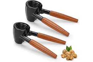 GALOZZOIT 2 PCS Cascanueces,Máquina Partir Almendras,Partidor de Almendras,Multifuncional Cascanueces con Mango de Madera para Nueces Avellanas Almendras Champán