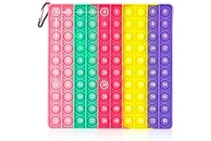 jiuzcare Pop It Fidget Toy Multiplicación Push Bubble Sensory Explotar Burbujas Silicona Juguetes Sensoriales Antiestrés Popit Juguete Educativo de Matemáticas, Macaron