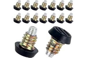 BOXOB 16pcs 1/4-20" UNC Thread Adjustable Furniture Levelers, Anti-Slip Chair Leg Extender Plastic Iron Table Leveling Feet with 16pcs Screw-On Nuts for Tables Chairs Wooden Furniture