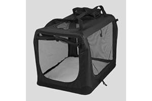 Petbarn Portable Soft Fabric Pet Carrier Folding Dog Cat Puppy Travel Transport Bag (Large, Black)