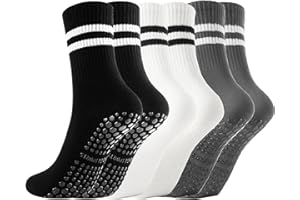 Gendewiner Non Slip Yoga Grip Pilates Socks for Women&Men Anti Slipper Grippy Socks for Ballet, Hospital, Dance, Trampoline, Barre
