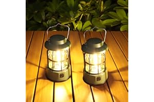 QJIRZB 2 Piezas Lámpara de Camping LED a Pilas, Farol Camping 3 Modos Luz de Emergencia, Luz de Carpa IPX4 Resistente al Agua para Acampar Caminar Pescar Cortes de Energía y Más (Verde)