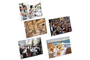 KAWASIMAYA 5 Pezzi Espositore da Tavolo Espositore a4 Plexiglass Trasparente Espositore Plexiglass a4 Porta Menu da Tavolo Porta Listino a4 Espositore Plexiglass a5 Numeri Tavoli (A5 orizzontale)