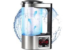 Michear Rich Hydrogen Water,2L Large Capacity 1500 PPB Water Machine Portable Water Ion Generator with SPE and PEM Technology Thermostat Function for Families Office