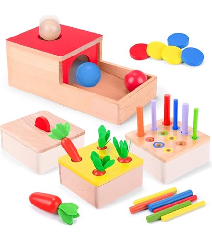 Tambour Tournant Montessori - Jouet En Bois Arc-en-ciel Avec Miroir - Pour Bébés 1 2 3 Ans - Développe La Coordination - 4