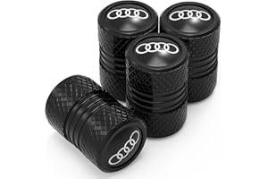 HNNGDL 4PCS Valve Pneu Voiture pour Audi A1 A3 RS3 A4 A5 A6 A7 RS7 A8 Q3 Q5 Q7 R8 S Series, Résistant à la Corrosion Bouchon de Valve Voiture, Voiture Accessoires, Noir