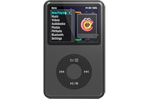 Innioasis Y1 Kinder MP3 Player - Zeitlose Klasse: 128 GB, Bluetooth, Video-Player, Hörbücher, FM-Radio und Touch Wheel-Steuerung (schwarz)