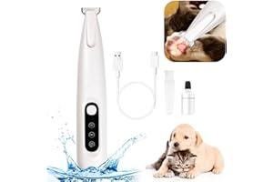 UNU Upgrade Dog Paw Trimmer,Waterproof Rechargeable Pet Paw Trimmer,Dog Clippers with LED Light,Low Noise Pet Shaver for Dogs Cats