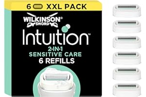 WILKINSON SWORD Wilkinson Intuition Sensitive Care para Mujeres - Pack XXL de 6 Recambios Intuition con Bandas Protectoras e Hidratantes de Aloe Vera, Vitamina E y Vitamina B5 - 6 Recambios