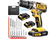 Wemart 48V Cordless Drill, 3/8 Inch Power Drill Set with Lithium Ion Battery and Charger, Electric Drill with Variable Speed,