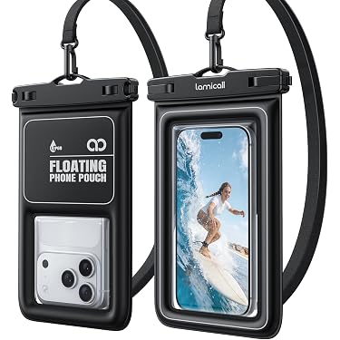 Waoceo 2 Pièces IPX8 Pochette Etanche, Pochette Etanche Smartphone, Protege Telephone Eau, Coque pour Aller sous l'eau Convient Plongée, Natation
