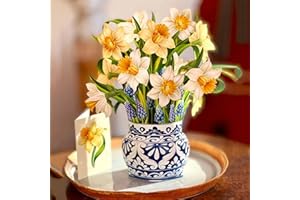 Takezuaa Pop Up Card Greeting Cards for Mom, Pop Up Flower Cards, 3D Birthday Card, Mother’s day Card Pop Up, 3D Pop Up Bouquet Paper Flowers Cards,#13 English Daffodils