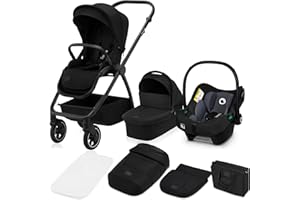 LIONELO MERIL 3-in-1 Multifunktionaler Kinderwagen 0-48 Monate Bis zu 22 kg, Babywanne bis zu 9 kg, Kindersitz bis zu 13 kg, Geländeräder 360°, Vollfederung, XXL-Verdeck mit UPF50+