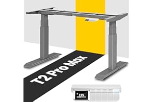 ‎MAIDESITE MAIDeSITe T2 Pro Max stelaż na biurko z elektryczną regulacją wysokości, 135 cm, z podwójnym silnikiem, nośność 160 kg, z systemem sterowania Piano-Master i funkcją ochrony przed kolizjami