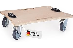 WFIX Work System Base Planche à roulettes pour systèmes L-BOXX | Chariot de transport en bois de bouleau multiplex jusqu'à 350 kg | Roulettes pivotantes industrielles 2 avec frein | Chariot d'atelier