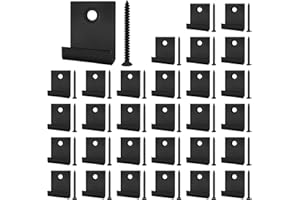 JINTANG 30 Pcs Composite Decking Clips, 8mm WPC Decking Board Metal Fixings Clips, Hidden Deck Fasteners DIY Hardware with 30screws Stainless Steel for Indoor Outdoor Garden Flooring Patio Project