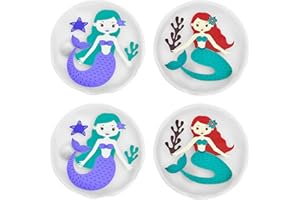 MC-TREND Set di 4 graziosi scaldamani a forma di sirena, a forma di cuore, per dita calde, contro le mani fredde in autunno e in inverno,