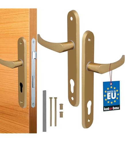 KOTARBAU® Drücker-Knauf Satz 92 mm Profilzylinder Türdrücker Aluminium