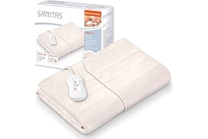 ‎SANITAS Sanitas SWB 20 Wärmeunterbett aus Vlies | mit Sicherheitssystem und 3 Temperaturstufen | einfache Fixierung auf Bett und Matratze | Waschbar bei 30⁰ | 150 x 80 cm, Beige