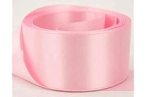 GCS LONDON Light Pink Satin Ribbon 50mm Wide 3 Meters Buy 3 & Get 1 Free for Gifts Wrap Sew Party, Decorations Events Dress Wedding Christmas Crafts, Bows Car, Floral Balloons Hairs, DIY, Bouquets, Cake More
