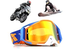 Yoihuqi Gafas Esquí, Gafas Moto Polvo, Gafas Snowboard Espejo, Dirt Bike Off-Road Goggles, Prueba Viento a Prueba de Polvo Gafas, para Bicicletas Montaña, Esquís o Cascos Abiertos