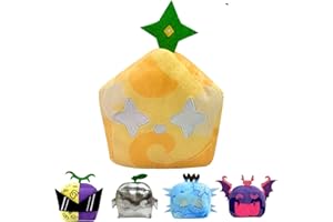 POPOYU Jouet en Peluche Bloxs Fruits,15cm BloxFruits Plush Toy,Peluche de Fruits d’Animaux Carrés,Mignon Animal Doux en Peluche Blox Fruits Peluche Poupée Jouets pour Enfants Cadeau (Jaune)