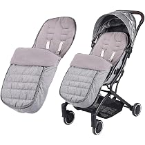 Universal Stroller Footmuff - Fleece Lined, Waterproof, With Bear Hat, 102x48cm, For Buggy & Pram (Black)