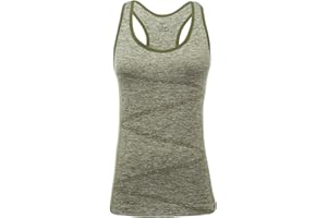 Disbest Yoga Tank Top, Women's Performance Stretchy Quick Dry Sports Workout Running Top Vest with Removable Pads
