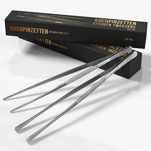 4smile Kochpinzetten-Set, Edelstahl (2er)