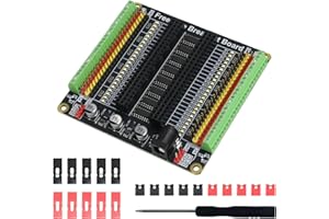 Freenove Universal Breakout Board Compatible with Arduino Nano Micro Raspberry Pi Pico 1 2 W ESP32 ESP8266, Terminal Block Shield Hat with Pin Header, GPIO Status LED, 5 V 3.3 V