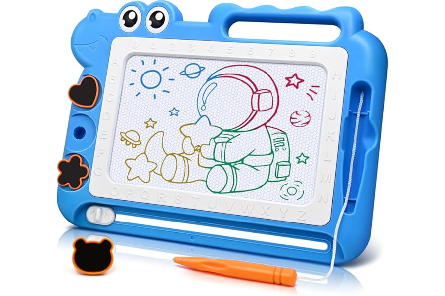 AiTuiTui Dinosaur Magnetic Drawing Board Kids Toys for 3 4 5 Years Old Girls Boys Birthday, Color Erasable Doodle Education Learning Kid Age 3-7, Toddler Drawing Travel Toys (Blue)