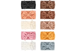 DRESHOW 10 Pcs Bébé Bandeaux Bébé Fille Bandeau Cheveux Bande de Cheveux Arc Bande de Cheveux Bandeaux Accessoires Bébé Fille Enfant Turban Bandeau