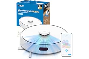 Tapo RV30 Max White Robot Aspirapolvere Lavapavimenti con Mappatura 5300Pa, Doppia Navigazione LiDAR+IMU, Zone No-Go e Muri Virtuali, Controllo APP&Alexa&Google, Arrampicarsi fino a 22mm