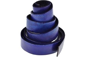esnado Lederband, Lederriemen Flach. 1 Meter. Breite/Farbe: wählbar (Breite: 10 mm, Antik Blau) | ECHTES Leder | pflanzlich gegerbt | Schmuck, Armbänder, Basteln, Dekorieren, DIY, Mittelalter