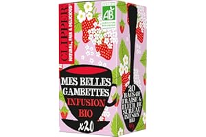 CLIPPER - Infusion Bio - Mes Belles Gambettes - Fraise & Fleur de Sureau - 20 Sachets d'Infusion Bio - 1 paquet