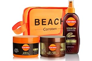 Carroten Set med 3 garvningsacceleratorer - kit med guldgel, intensiv gel och olja 150 ml, toalettväska ingår