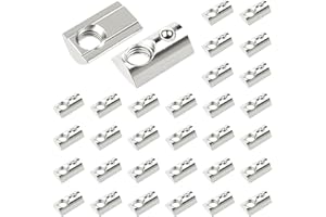 xiaoxiaozhijia 30 pezzi 20 Serie Dado Testa a Sfera M5,Dadi Scorrevoli con Palla a Molla,Europeo M5 Filettatura Dado Slot 6 per Profilo in Alluminio