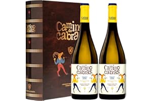 CAMINO DE CABRAS Estuche Vino Regalo Gourmet – Vino Blanco Ribeiro – Selección Lote Vino Gallego - Regalos Originales para Mujer & Hombre – Vino para Regalar - Pack Vino 2 Botellas de Vino x 750 ml