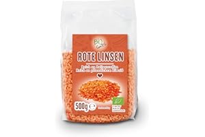 BIO GUSTI Biogustí Organic Red Lentils - Rich in Fibre and Minerals - Ideal for Vegetable Cooking - 500 g
