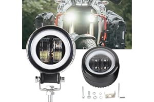 GREESUIT Faros Delanteros para Motocicleta 12V/24V Luces Antiniebla auxiliares LED 40W 8000LM Luces de conducción para Quad Scooter Coche Camión Barco Bicicleta, 2 piezas