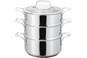 Stellar 16cm 3 Tier Steamer Set, Stainless Steel, Silver