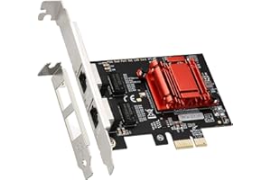 LEAGY Dual-Port PCIe Gigabit Ethernet Network Card - Intel 82575&82576, 2x RJ45 Ports, 1000M PCI Express Adapter, PXE & Low-Profile Support - Compatible with Windows/Windows Server/Linux/FreeBSD/DOS