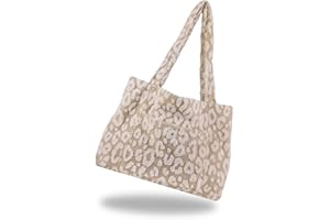 Grünes Glück Teddy Mom Shopper – Premium Leo Wickeltasche für den Kinderwagen oder Crossbody als Umhängetasche - mit extra vielen Innentaschen - Flexibel einsetzbar - Für Moms und Damen.