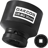DAKCOS 36 mm Impact Wrench 1/2 Inch Socket, 12 Sided Multi-Tooth Socket | Power Sockets for Drive Shaft Tools, CR-MO