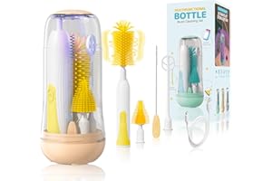 Orzbow Elektryczna Szczotka do Butelek dla Niemowląt z Przenośnym Sterylizatorem UV - do Spieniania Mleka, Słomek i Innych Akcesoriów