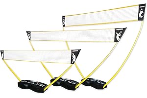 Hammer 2021-3-in-1 Net Set for Volleyball, Badminton and Tennis