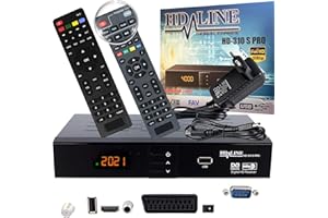 hd-line 310S Pro Récepteur Satellite HD Récepteur Satellite Numérique Récepteur HDMI DVB S2 pour Sat HD Récepteur HDMI Sat Récepteur HDMI HD Sat Digital pour Récepteur Satellite pour TV DVB-S, Noir